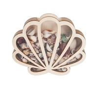 Vitrina de conchas marinas | Soporte para colección de almacenamiento de estrellas de mar - Vitrina hecha a mano en forma de concha para el hogar, apartamento, lugar de trabajo, baño, sala de estar
