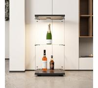 Vitrina de cristal con iluminación LED, armario de almacenamiento de cristal