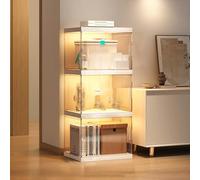 Vitrina de cristal - Gabinete de curiosidades para coleccionables y China - Estantes de almacenamiento con puerta de vidrio acrílico - Perfecto para exhibición de libros y artículos decorativos