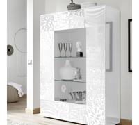 Vitrina de cristal MIRO de 2 puertas, color blanco