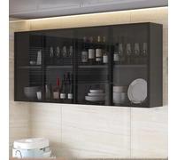 Vitrina De Cristal Moderna Para Baño, Armario De Pared Estrecho Para Cocina, Color Marrón/Gris, Con Tirador Oculto, Ideal Para Colocar Sobre El Inodoro, Ideal Para Baño, Sala De Estar Y Cocina, Gris,