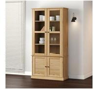 Vitrina de cristal VIGO 85x35x170 cm madera maciza de pino