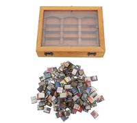Vitrina de estantería en Miniatura |Juguete de Libros temblorosos para aliviar la ansiedad |Adorno de Escritorio para aliviar el estrés para Sala de Estar/Oficina |Madera Maciza (Estantería + Mini