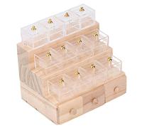 Vitrina de exhibición de Dulces para casa de muñecas, Mueble en Miniatura de Madera, decoración Realista de Tienda de Dulces con 12 Cajas de Almacenamiento para coleccionistas de c