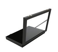 Vitrina de Insignias ,Caja de Exhibición de Colección de Pines de Fácil Limpieza ,Gran Capacidad ,Vidrio Elegante a Prueba de Polvo ,Cuero Artificial de PU(Cuero PU ,35x24x5cm / 13 . 8x9 . 4x2 . 0in)