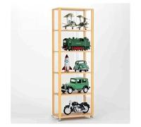 Vitrina de madera maciza de 5 niveles con puertas acrílicas y ruedas, vitrina curio, vitrina curio, vitrina para objetos de colección para salón,Wood,159cm/63in