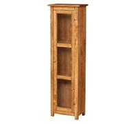 Vitrina de Madera Maciza de Tilo 40x25x130 cm Country Natural Salón Cocina
