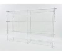 Vitrina de metacrilato, expositor de metacrilato para coches a escala, Colecciones, Vitrina expositora de acrílico transparente, con estantes y puerta antipolvo, medidas 45x66x13 cm (altoxanchoxfondo)