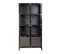 Vitrina de metal gris/negro 90x40x190