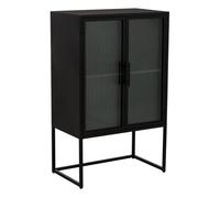 Vitrina de metal negro con 2 puertas 65x38,5x105,5h cm