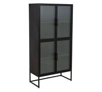 Vitrina de metal negro con 4 puertas 80x38,5x161h cm