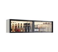 Vitrina de pared para despensa con puertas, ideal para colgar en la cocina o el comedor, fácil instalación sin taladrar para una instalación sin esfuerzo