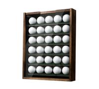 Vitrina de Pelotas de Golf con 6 estantes de Metal Resistentes, Marco de Madera con Puerta acrílica Deslizante, Capacidad para 30 Pelotas de Golf, Organizador de Almacenamiento de Pelotas de Golf