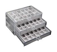 Vitrina de presentación - de exposición para fósiles - Organizador de almacenamiento 54 cajas para minerales conchas fósiles Figuras Ideas Regalos
