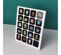 Vitrina de tarjetas de acrílico diseñada para proteger insignias y medallas y ofrecer un acceso rápido a las colecciones para fines de exhibición (blanco pequeño)