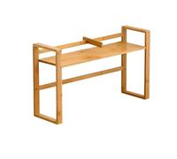 Vitrina Estante organizador de escritorio bambú, con sujetalibros, estante almacenamiento oficina multiusos, estantería for computadora pequeña, for en casa Estante para libros(L66xW19.5xH39 cm)