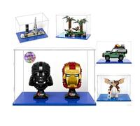 Vitrina Expositor para 2 Piezas Lego Star Wars Casco Land Rover 10317 21361 75353 21044,Caja Exhibición Acrílico Transparente Antipolvo para Coleccion(35x20x25)