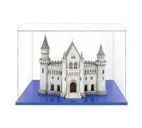 Vitrina Expositora 40x30x25 con Base Azul,Caja Exhibición Acrílico Transparente para Castillo Hogwarts 76419 Castelo Himeji 21060 Star Wars 75357 Disney Snow Maiden y los Siete Enanitos 43242