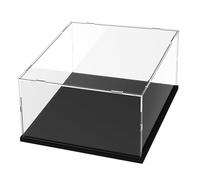 Vitrina Expositora Acrílica 3mm para Colecciones Lego 21058 21060 75357 | Espesado Caja Expositora Metacrilato Transparente para Pirámide Guiza Himeji 21327 76291 Figuras con Led, Negro 35x35x20cm