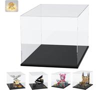Vitrina Expositora Acrílica 3mm para Lego 76473 Castillo Hogwarts ala Este | Espesado Caja Metacrilato Transparente Grande &Led para Colecciones 76391 Iconos Hogwarts 21323 Piano 77082, Negro 50x40x50cm