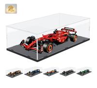 Vitrina Expositora Acrílica 3MM para Lego Coche Ferrari SF-24 F1 42207 Oracle Red Bull RB20 F1 42206 42228 MCL39 42171 42141 1/8 F1, Expositor Cajas Transparente Vitrina Luz, Interior Negro 70x30x20cm
