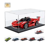 Vitrina Expositora Acrílica para Colecciones Lego 42212 Ferrari Fxxk 11357 | 3mm Espesado Caja Transparente para F2004 42226 42223 42213 42151 42222 Bugatti 42173 42161 42204 Coche1/16, Negro 35x15x15cm