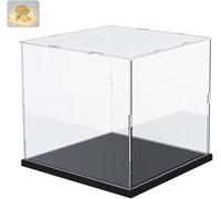 Vitrina Expositora Acrílica para Colecciones LEGO 75643 Tony Chopper 75440 | 3mm Caja Transparente para AT-AT 75642 72150 Munchlax 72163 76345 76356 Busto 76449 76446 71866 Figuras &LED, Negro Cubo 20cm