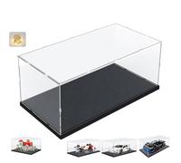 Vitrina Expositora Acrílica para Colecciones para Lego 10330 43268 10337 10353 76450 42176 42160 10300 75435 10295 Coche, Expositor Cajas de Metacrilato Transparente con Luz, Interior Negra 40x20x20cm