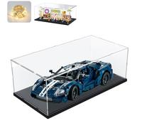 Vitrina Expositora Acrílica para Colecciones para Lego 2022 Ford GT 42154 para Lego Audi RS 42160 para BTS Dynamite 21339, Expositor Cajas Transparente Vitrinas, Negra 45x25x20cm (con Puerta)