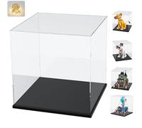 Vitrina Expositora Acrílica para Colecciones para Lego 43269 Cachorro 101 Dálmatas 43247 para 77073 Autobús Batalla 31167 11203 Vitrina Metacrilato Transparente Expositor, Interior Negro 30x30x30cm
