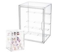 Vitrina Expositora Acrilico para Colecciones, 4 Capas Vitrina para Figuras, Caja Metraquilato Transparente con Puerta Magnética, Caja de Presentación para Figuras de Acción, Miniaturas, 27x22x36
