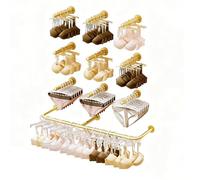 Vitrina Expositora de Lencería de Pared, Coat Rack de Metal con Ganchos Resistente Dorado Colgadores de Ropa para Tiendas de Ropa, Boutiques y Comercios(150cm/59in)