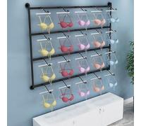 Vitrina Expositora de Lencería, Perchero de Pared Metálico, Ideal para Lencería, Perfecto para Tiendas, Centros Comerciales y Otros Establecimientos(Black,120x120cm/47x47in)