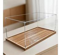 Vitrina Expositora Organizador de Acrílico Largo (20, 30, 40, 50, 60, 70 y 85 cm) Vitrina Transparente para Objetos de Colección, Base de Madera Cepillada(75x45x45cm/30x18x18in)