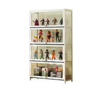 Vitrina expositora para colecciones de Bambú - Vitrinas coleccionistas Moderna con Puertas Abatibles Transparentes, Vitrina para Coleccionables, Figuras, Trofeos y Más, Fáci white L31.5×W12.6×H55.1in