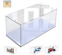 Vitrina Expositora para Colecciones para Lego 10298 10315 42179 75353 31153, Expositor Cajas de Metacrilato Transparente Espesado Acrílica con Base de Madera-Plástico, Interior Blanco 40x20x25cm