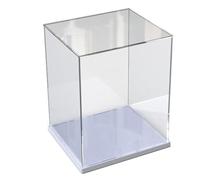 Vitrina Expositora para Colecciones para Lego 21349 71834 76453 43244, Expositor Cajas de Metacrilato Transparente Espesado Vitrina Acrílica con Base de Madera-Plástico, Interior Blanco 30x30x40cm