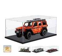Vitrina Expositora para Colecciones para Lego 42177 G500 76328 42156, Expositor Cajas de Metacrilato Transparente Grande Vitrina Acrílica con Base de Madera-Plástico & Luz, Interior Negro 55x25x25cm