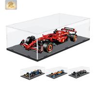 Vitrina Expositora para Colecciones para Lego 42207 Coche Ferrari SF-24 F1 42206 Oracle Red Bull Racing RB20 42171 42141 1/8 Coche Cajas Grande Transparente Acrílica con Luz, Interior Negro 70x30x20cm
