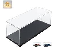 Vitrina Expositora para Colecciones para Lego 60444 60445 42154, Expositor Cajas de Metacrilato Transparente Espesado Vitrina Acrílica con Base de Madera-Plástico & Luz, Interior Negro 50x20x20cm