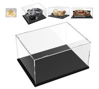 Vitrina Expositora para Colecciones para Lego 75375 Halcón Milenario 21319 para 42204 42151 75380, Expositor Cajas de Metacrilato Transparente Vitrinas Expositoras Acrílica, Negra 35x25x15cm