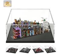 Vitrina Expositora para Colecciones para Lego 75389 Halcón Oscuro 75394 Destructor Estelar 75337 AT-TE 75354 76444, Expositor Cajas de Metacrilato Transparente Acrílica, Interior Negro 50x40x20cm