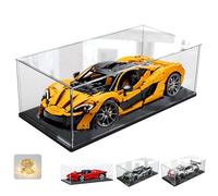 Vitrina Expositora para Lego 42172 McLaren P1 42143 42096 42156 42115 Coche Colecciones, Expositor Cajas Transparente Grande Vitrina Acrílica con Base de Madera-Plástico, Interior Negro 60x30x20cm