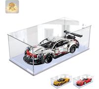 Vitrina Expositora para Lego 42172 McLaren P1 42143 42096 42156 42115 Coche Colecciones, Expositor Cajas Transparente Grande Vitrina Acrílica con Base de Madera-Plástico, Interior Blanco 60x30x20cm