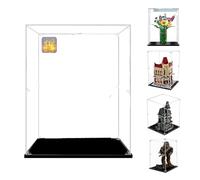 Vitrina Expositora para Lego,Acrílico Transparente Grande Caja de Exhibición para Colecciones Coches Modelo Figuras (Base Negra, 30x30x50cm)
