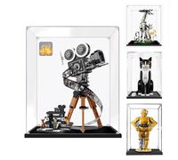 Vitrina Expositora para Lego,Acrílico Transparente Grande Caja de Exhibición para Colecciones Coches Modelo Figuras (Base Negra, 25X25X45cm)