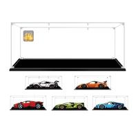 Vitrina Expositora para Lego,Acrílico Transparente Grande Caja de Exhibición para Colecciones Coches Modelo Figuras (Base Negra, 62x30x20cm)