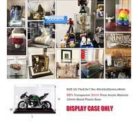 Vitrina Expositora para Lego,Acrílico Transparente Grande Caja de Exhibición para Colecciones Coches Modelo Figuras (Base Negra, 40X15X20cm)