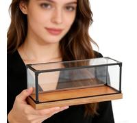 Vitrina Expositora Vitrina Acrílica con Marco de Metal, 50, 55, 60 y 80 cm de Largo, Cajas de Exhibición Transparentes para Figuras Coleccionables, Regalos(60x25x25cm/24x10x10in)