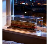 Vitrina Expositora Vitrina Acrílica Extralarga para Maquetas de Coches y Trenes, Cajas Transparentes Antipolvo Personalizables, Vitrina Sobremesa Coleccionables/Figuras Acción(40x15xH10cm/16x6x4in)